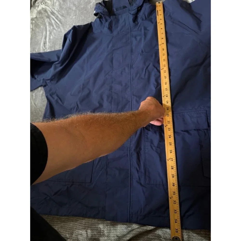 Henri Lloyd Mens Sailing Jacket XXL Navy Blue Hooded Nylon Rain Coat Coat